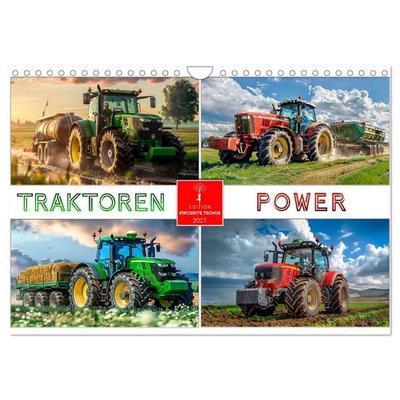 Traktoren Power (Wandkalender 2027 DIN A4 quer), CALVENDO Monatskalender