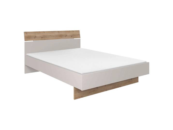 Hom`in Bett, Eichefarben, Sandfarben, 140x200 cm, Lattenrosthöhe individuell einstellbar, Schlafzimmer, Betten, Doppelbetten