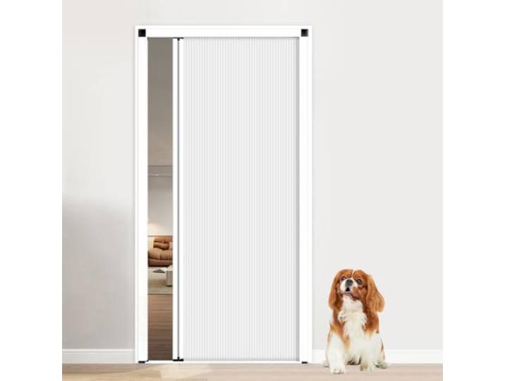 Falttüren Einziehbare Faltbare Tür,Unsichtbare Raumteilertür, Kein Bohren Einziehbar Tür für Dusche Schrank Küche Scheunen - Weiß(W×H:115×203cm)