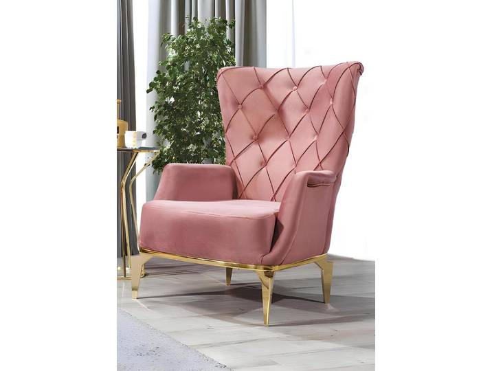 Xlmoebel Sessel Rosa Chesterfield Loungesessel mit eleganter Polsterung (Sessel), Hergestellt in Europa