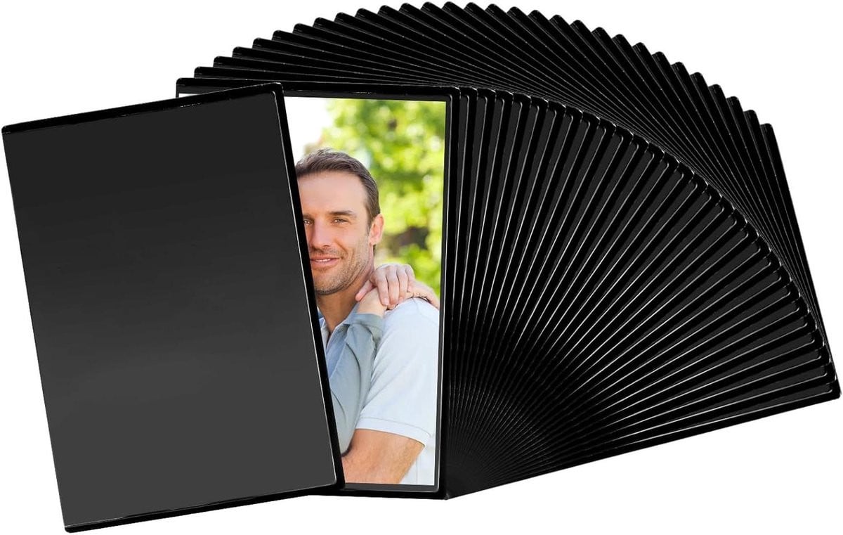 Magnetische fotolijsten zwart - Fotohouders met flexibele magnetische bevestiging - 163 x 11 cm