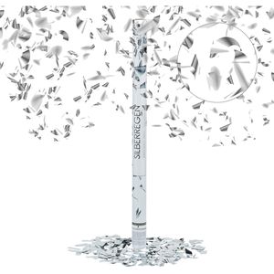 Relaxdays Konfetti 10020856, XXL Party-Popper, aus Folie, Konfettikanone 80cm, mit silbernem Konfetti