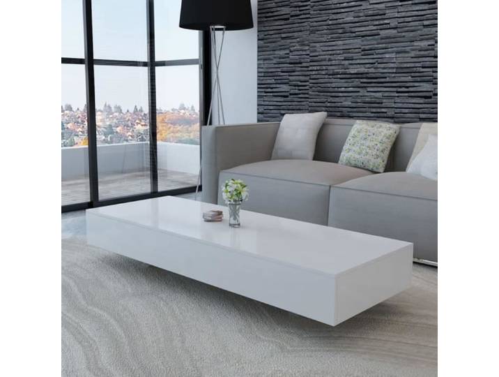 Table basse - VIDAXL - Haute brillance Blanc - Rectangulaire - 115 cm x 55 cm x 31 cm