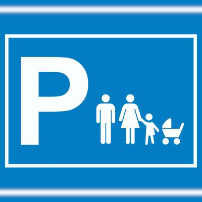 HB-Druck Eltern Kinderwagen Parkplatz Schild waagerecht A1 (594x841mm)