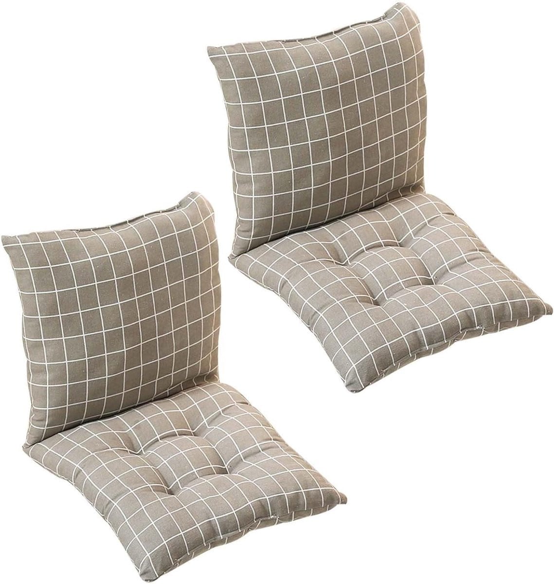 Comfortabel stoelkussen met rugleuning en bevestigingsbanden, 45 x 45 cm