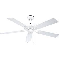 CasaFan CLASSIC OUTDOOR 132 WE-EW Flügel Kunststoff weiß Eiche Dekor Deckenventilator 60 W (Ø x H) 132 cm x 345 mm Weiß Winterbetrieb 513293