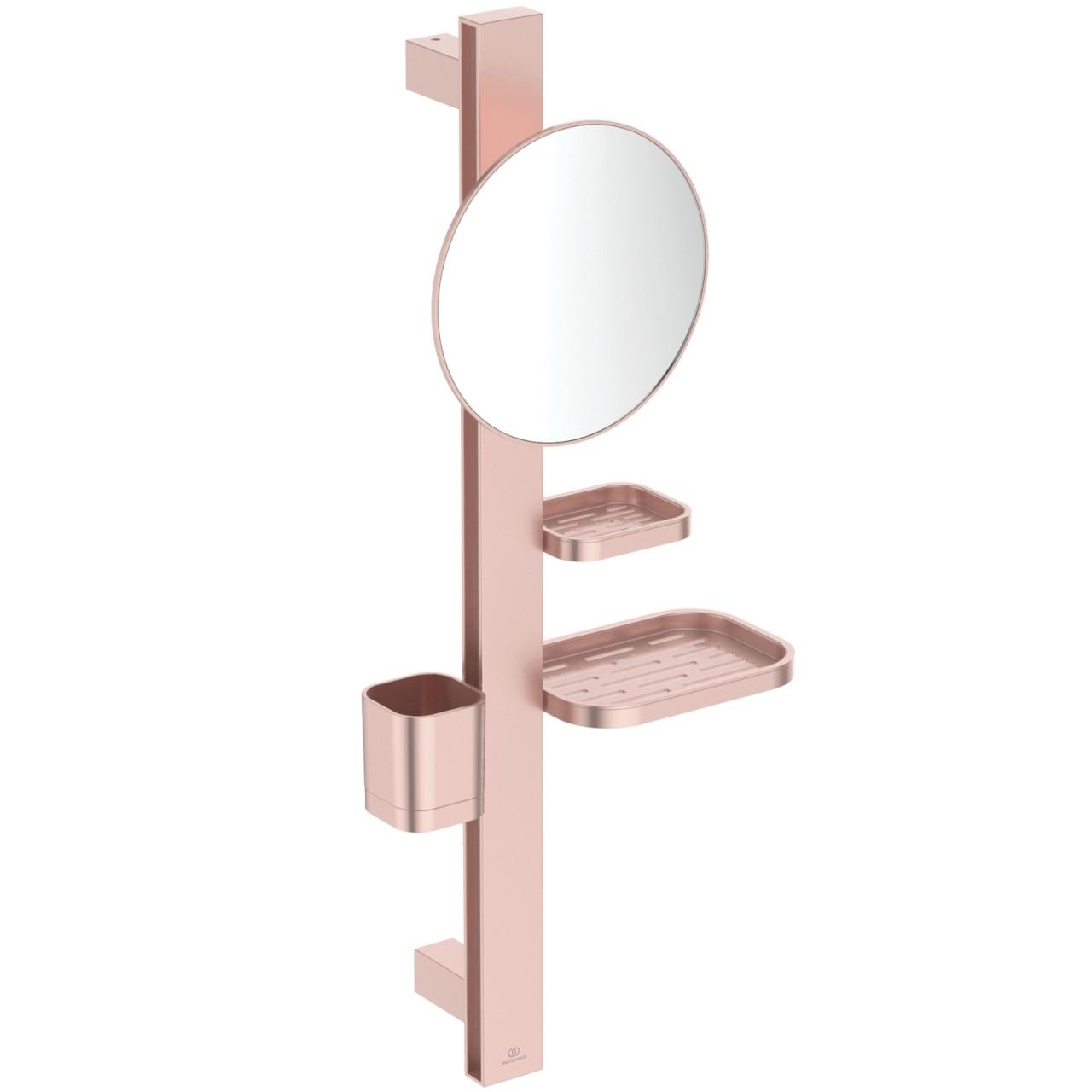 Ideal Standard Beauty Bar Accessoires-Kombi. Alu+ S700 mit Spiegel d:200mm Rose, BD589RO BD589RO