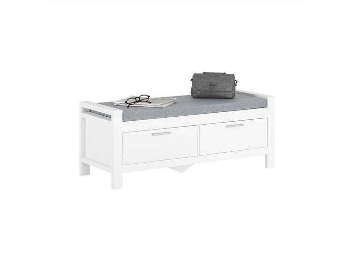 SoBuy Schuhbank Weiß, Holzwerkstoff, 100x40x40 cm, Garderobe, Schuhaufbewahrung, Schuhregale