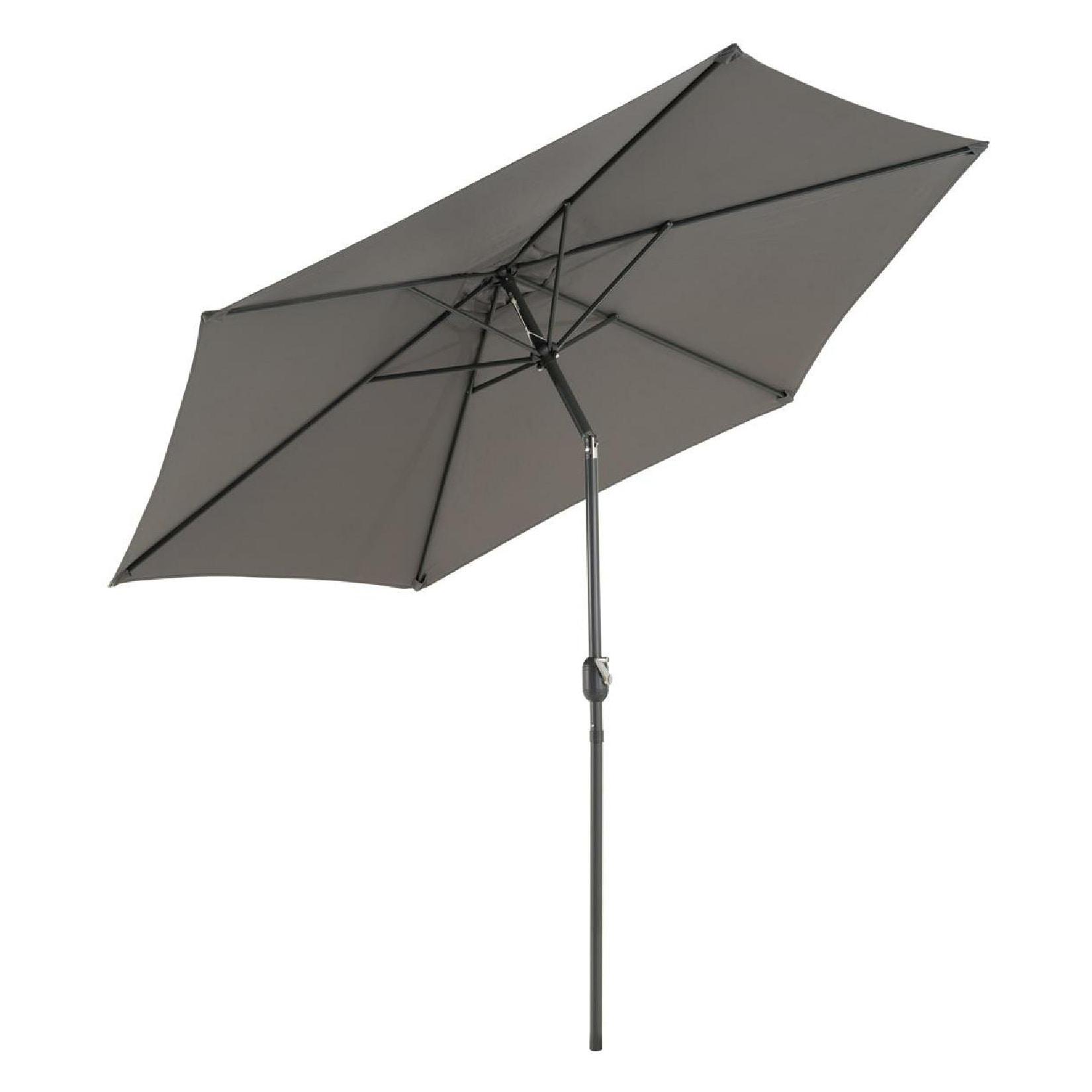 VCM Sonnenschirm Ø 2,9m Schirm mit Kurbel neigbar wasserabweisend UV-Schutz 50 + Anthrazit