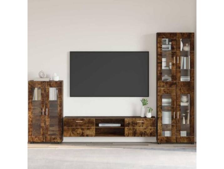FMPGJLYH Sideboard Florin Holzwerkstoff Kommode mit 3 Regalen & 2 Türen Stauraum für Wohnzimmer, Mattes Finish, Robuste Konstruktion, Kompaktes Design