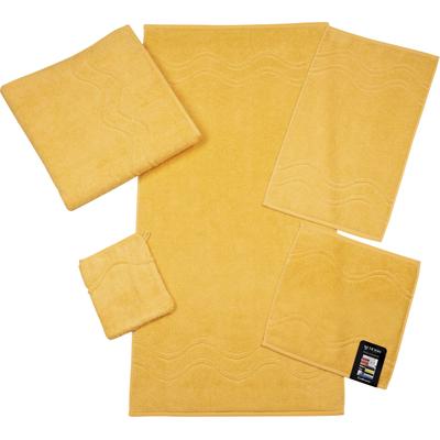 Gästehandtuch ROSS "Cashmere feeling", gelb (ginster), B:30cm L:50cm, Frottier, Baumwolle, Handtücher, 100% Baumwolle, mit Wellen-Bordüre, große Farbauswahl