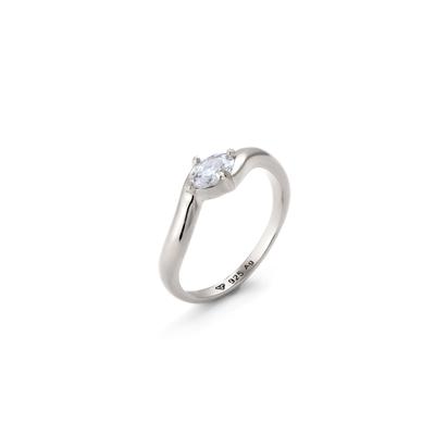 Silberring ELLI "Ring Zirkonia Oval Weiß 925 Sterling Silber" Gr. 56, silber, Fingerringe, Damen, 56, Silber 925 (Sterlingsilber), Silberring