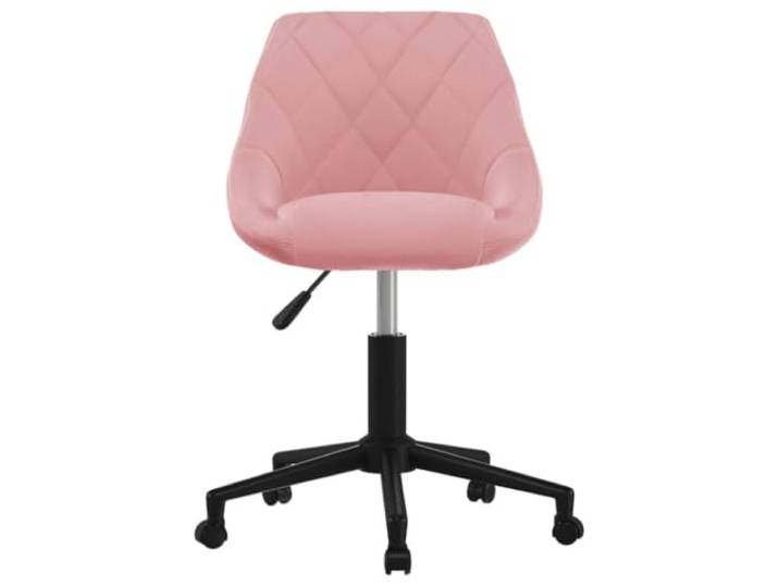 KLGBNCVE Esszimmerstuhl Drehbar Rosa Samt Mit Rollen Samtbezug,Stahlgestell schwarz pulverbeschichtet,Gasdruckfeder,360 Grad Drehung,Rollen,110 kg