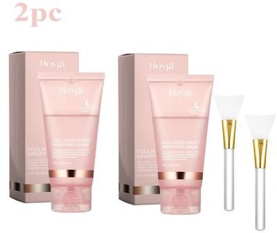 Uplifted Finds Collagen Overnight Wrapping Peel Off Facial Mask Set Night Hydration Skin Firming Treatment 2 Sets