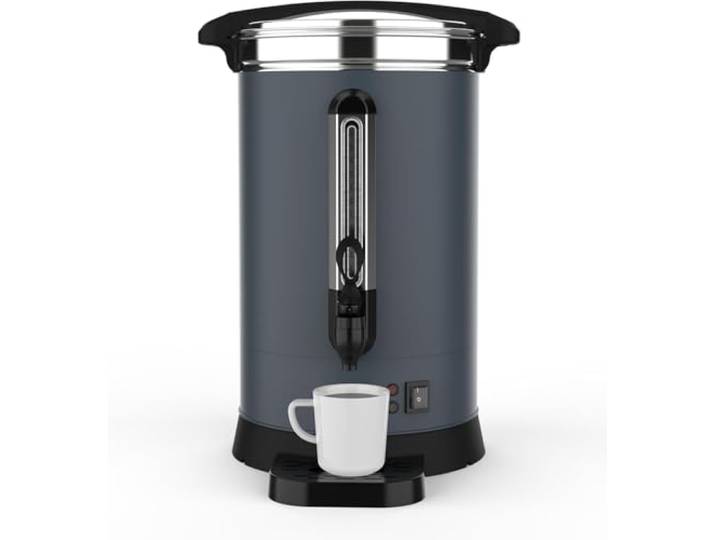 ExploreHorizon Gewerbliche Kaffee-Urne für 100 Tassen, 14 l, Edelstahl, elektrische Kaffeemaschine mit doppelwandiger Isolierung, Heißgetränke- und Wasserspender für Hochzeiten, Partys, Catering
