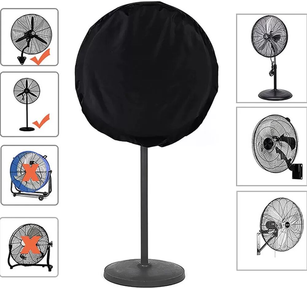 INF Schwarze 65cm Staubschutzhülle für Ventilatoren - Wasserdichter & Staubdichter Standventilator Schutz