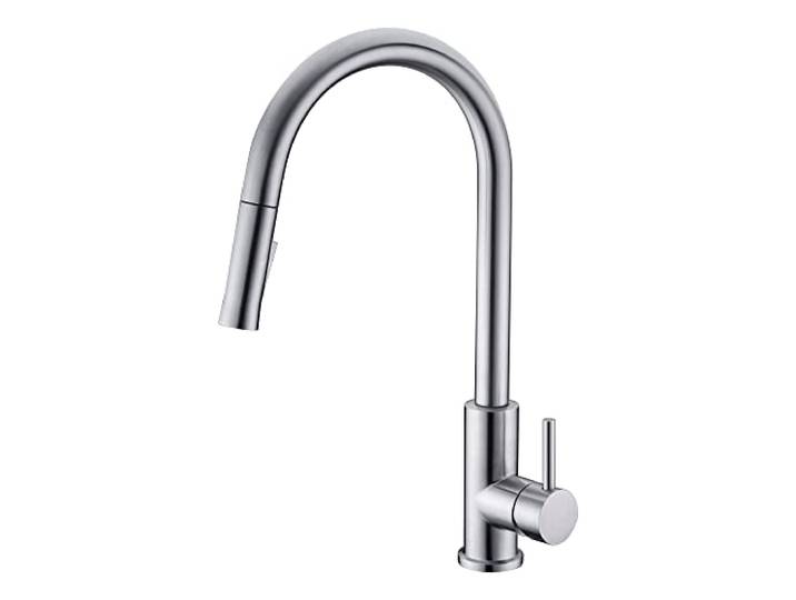 LAXARA® MIDALA Küchenarmatur aus massivem Edelstahl 304, Auslauf ausziehbar und umschaltbar Wasserhahn Edelstahl Hochdruck - Edelstahl gebürstet Designt für moderne Küchen Keramikkartuschen