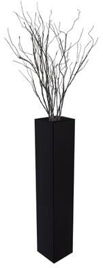 Uniquewise Large Tall Rectangular Wooden Modern Floor Vase - Sleek Contemporary Decor Accent for Living Room, Bedroom, Hallway and Entryway