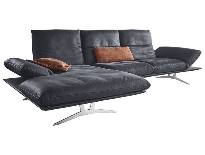 Ecksofa FRANCIS L-II India Leder irongrau
