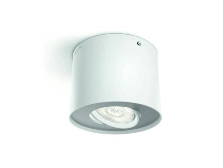 Philips Phase Decken-/Wandleuchte mit 1 Spot, dimmbar, 6,5 W, 2700 K, warmweißes Licht, weiß, IP20, flimmerfrei, blendfrei