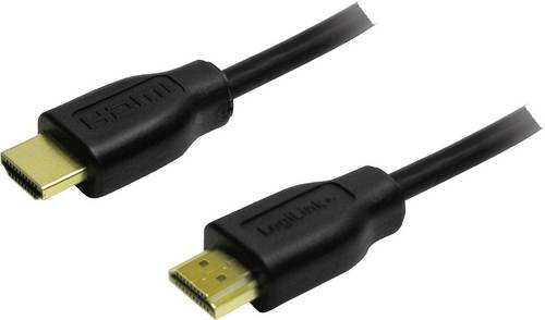 LogiLink HDMI Anschlusskabel HDMI-A Stecker, HDMI-A Stecker 0.20m Schwarz CH0076 4K UHD HDMI-Kabel