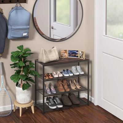 ClosetMaid Modern Walnut Steel Frame Shoe Storage Shelf