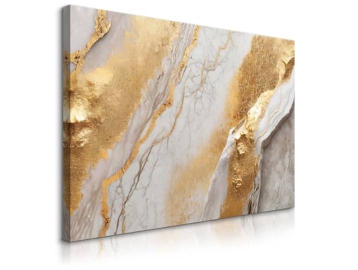 Muralo Wandbilder Gold, Marmor, Glamour-Dekoration, Kunstdruck - 100x70 cm