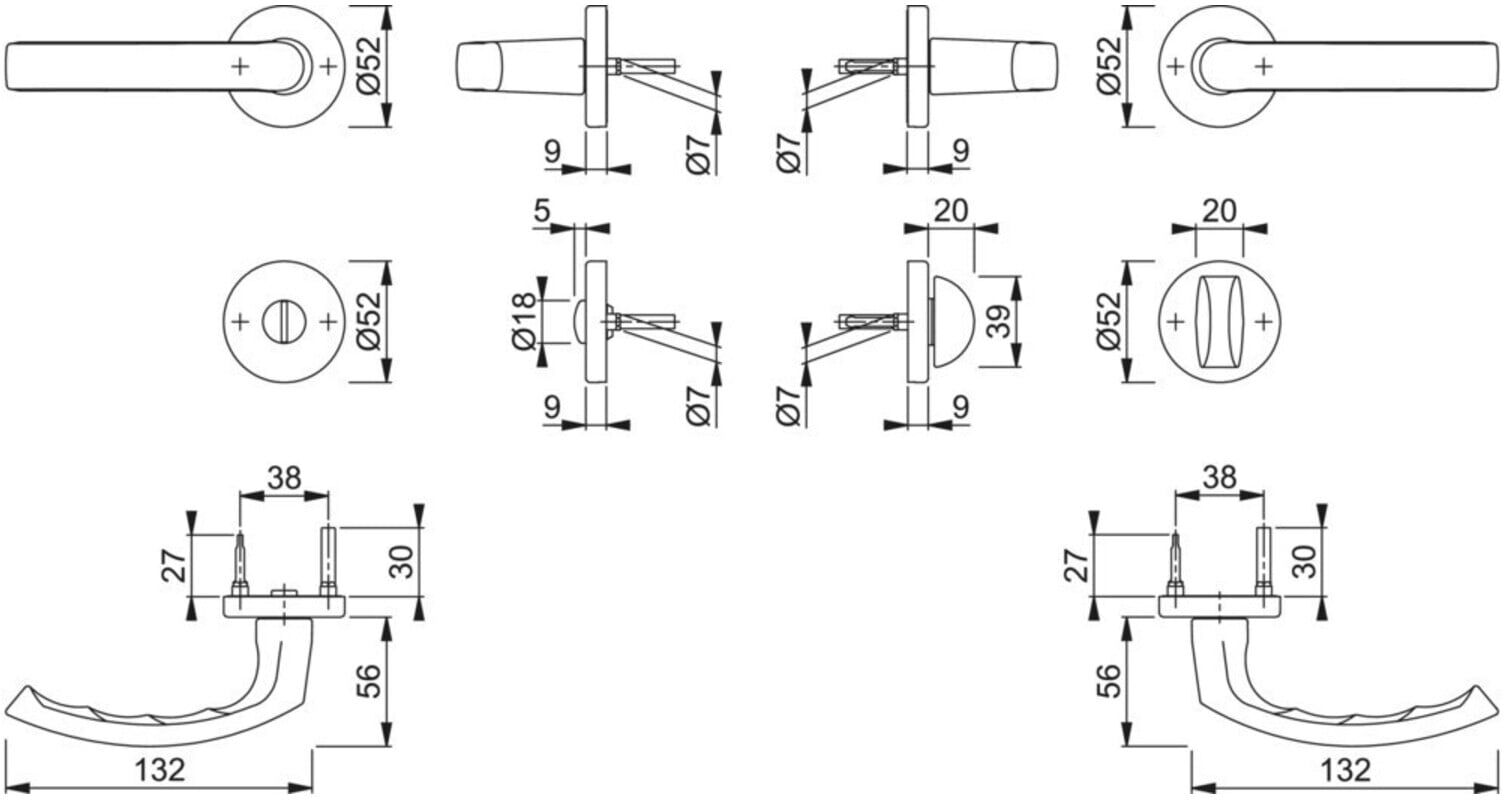 HOPPE Rosetten-Garnitur 199/42KB/42KBS, F1,WC,37-47 (11908355)