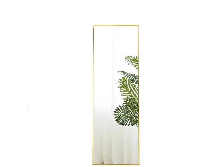 Shopentra Stehspiegel gold 150x40cm, aluminium, vielseitig nutzbar, Goldfarben, Glas, 2x150x40 cm, Spiegel, Standspiegel