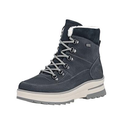 Schnürstiefelette REMONTE "Remonte Stiefelette Leder", Damen, Gr. 37, pazifik, Leder, Schuhe Schnürstiefelette