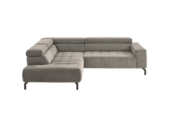 Beldomo Style Ecksofa, Grau, Metall, Ottomane links, L-Form, 261x214 cm, Goldenes M, Wohnzimmer, Sofas & Couches, Wohnlandschaften, Ecksofas