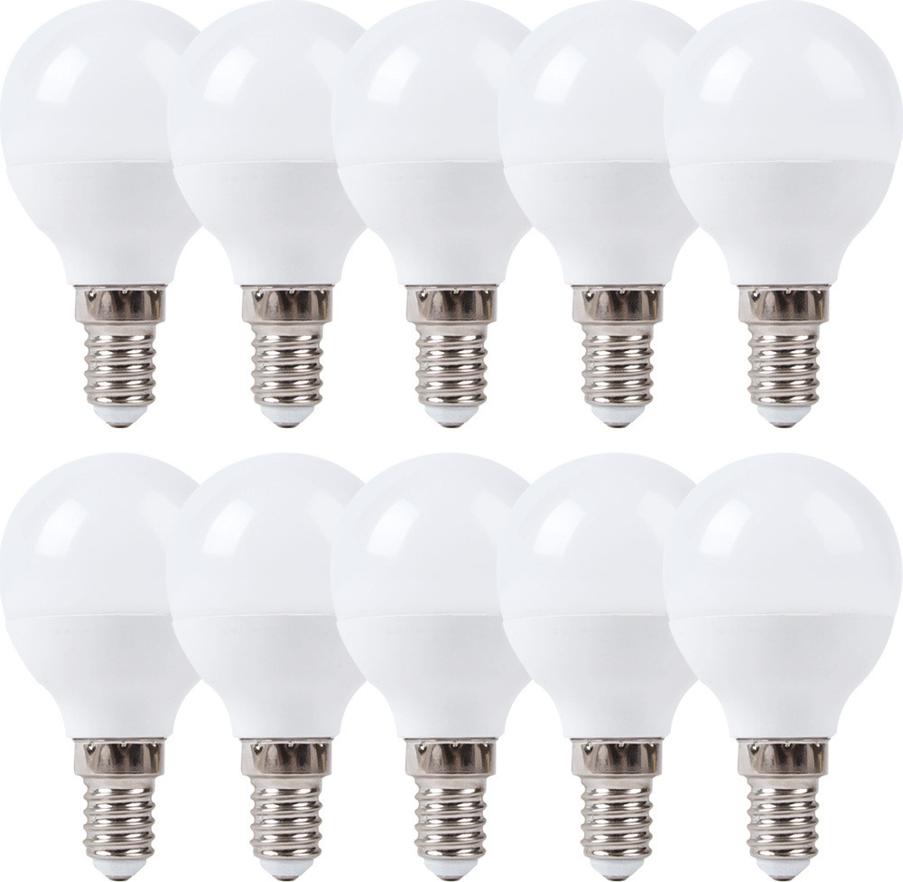 NCC-Licht Set van 10 LED-lampen, Druppelvorm, 7W, E14, Opaal Mat, Warm Wit 2700K, 630lm