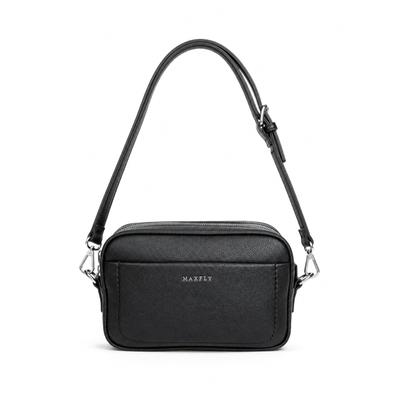 Umhängetasche "Praktisch", Damen, Gr. B/H/T: 22cm x 16cm x 8cm onesize, schwarz, Polyurethan (PU), COLLEZIONE ALESSANDRO, Taschen Umhängetasche, kleine Crossbody Bag mit vielen Fächern