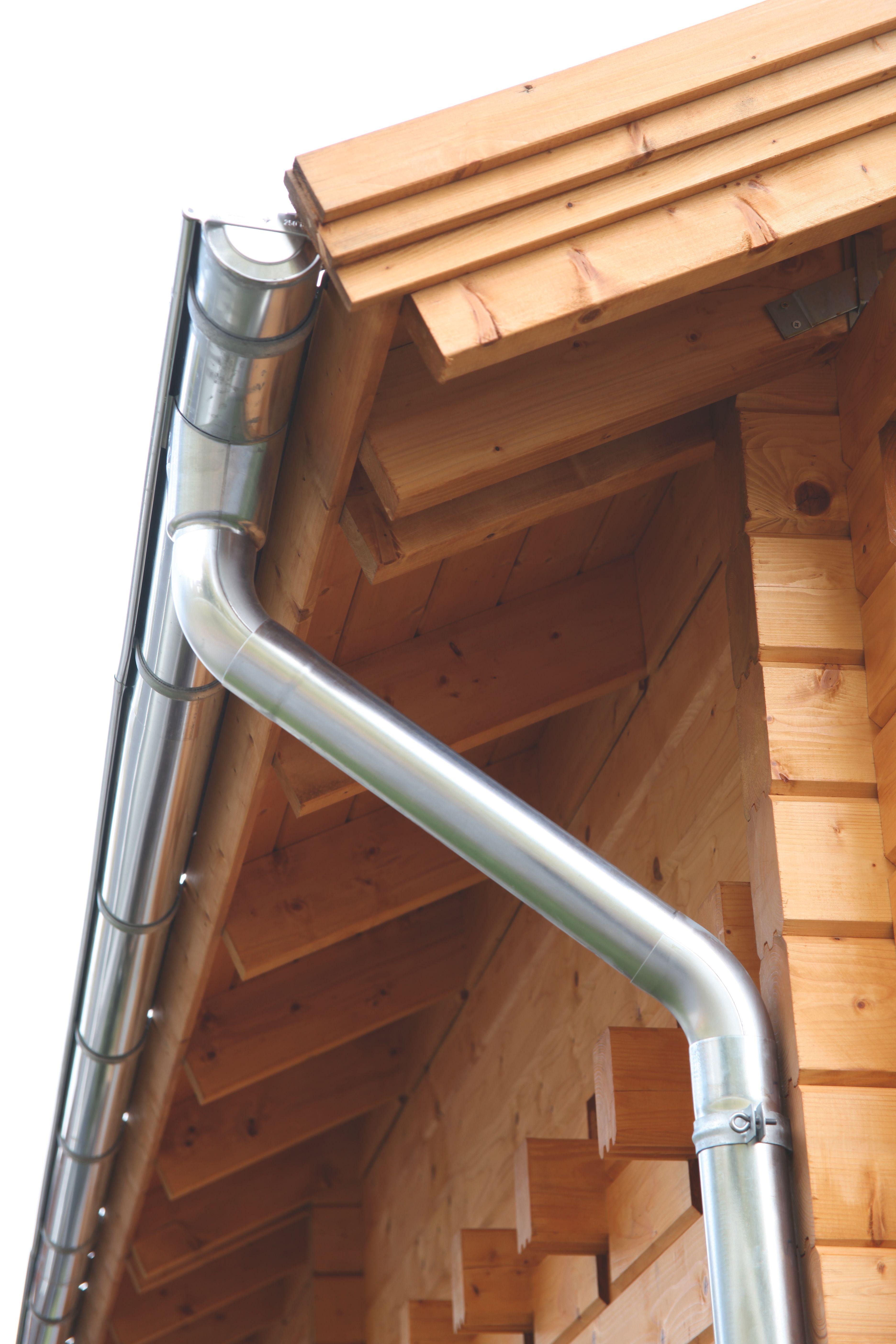 Wolff Finnhaus Aludachrundrinnenset SD bis 600 cm mit 2 Fallrohren