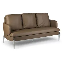Leder Sitzgarnitur LUXOR, 3 Plätze, braun