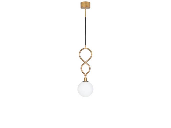 Konsthantverk Pendule Eld Klot laiton brut, blanc mat