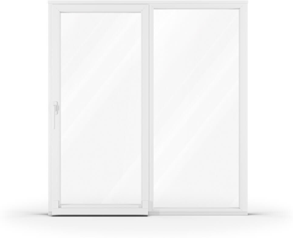 aluplast Petite baie vitrée, baie oscillo-coulissante, pvc, IDEAL 4000, blanc, 2 vantaux, 1760 x 1650 mm