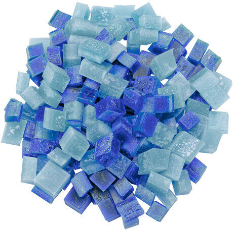 Wachswürfel royalblau/eisblau, 200g