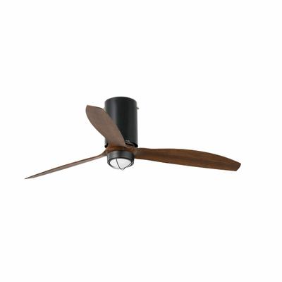 faro barcelona MINI TUBE FAN M LED DC Mattschwarz/Holz-Lüfter