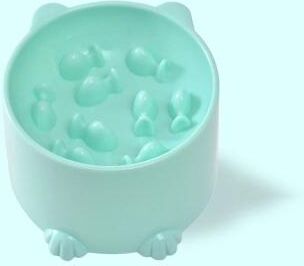 Inspire Essentials ComfortRise Slow Feeder Pet Bowl Elevated Cat And Dog Bowl green
