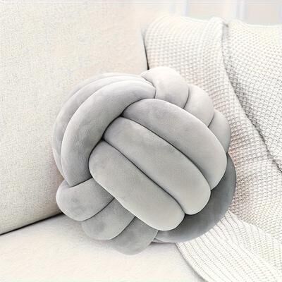 Uplifted Trends Handmade Knot Pillow Decorative Throw Pillow For Aesthetic Home Decor & Modern Living Spaces grey