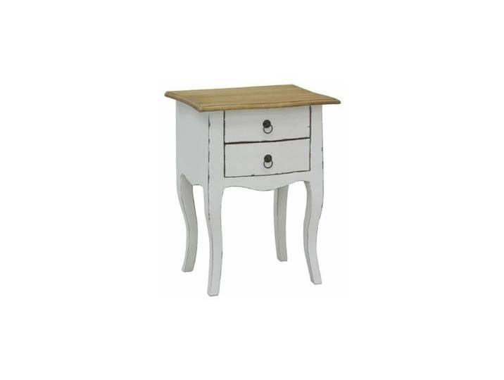 Table de nuit - AUBRY GASPARD - 2 tiroirs - Bois blanc antique