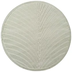 TEPPICH Outdoor, Fußbodenheizung-geeignet, mit Blattmotiv, aus Polypropylen, ENGADIN in Salbeigrün, Ø 80 cm