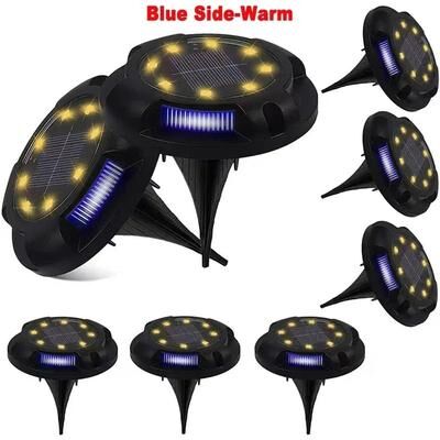 Inspired Living SolarGlow Waterproof Solar Ground Lights For Pathways, Gardens And Driveways blue Side warm 1pc