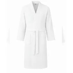 Bademantel inkl. Gürtel Weiss Größe XL Waffelpiqué Kimono Style unisex