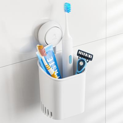 Discount Dollar Deals Suction Cup Toothbrush Razor Holder, No Drill Bathroom Organizer white