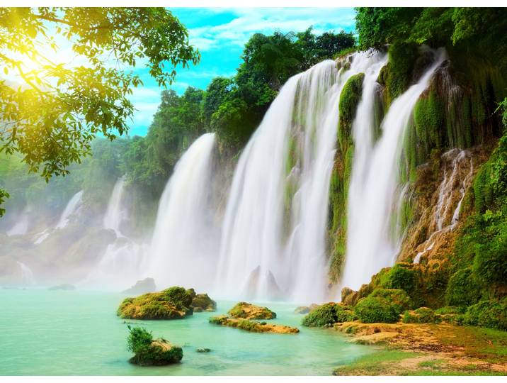 Fototapete PAPERMOON Ban Gioc Vietnam Waterfall , bunt, B:4m L:2,6m, Vlies, Tapeten, Fototapete