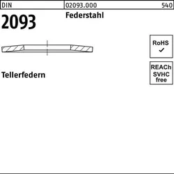 Tellerfeder DIN 2093 28x10,2x0,8 Federstahl 200 Stück