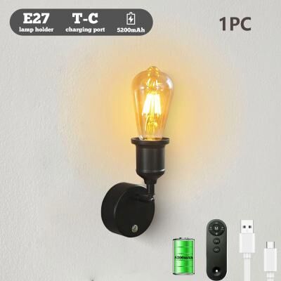 Uplift Picks Industrial Rechargeable Wall Sconce With Remote Control a (1 Pc) warm White (2700 3500k)