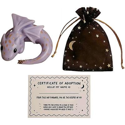 Adoptionsset für einen emotionalen Unterstützungsdrachen, handgefertigte Mini-Taschenfigur eines emotionalen Unterstützungsdrachens, niedliche, beruhigende Drachenskulptur zur Linderung von